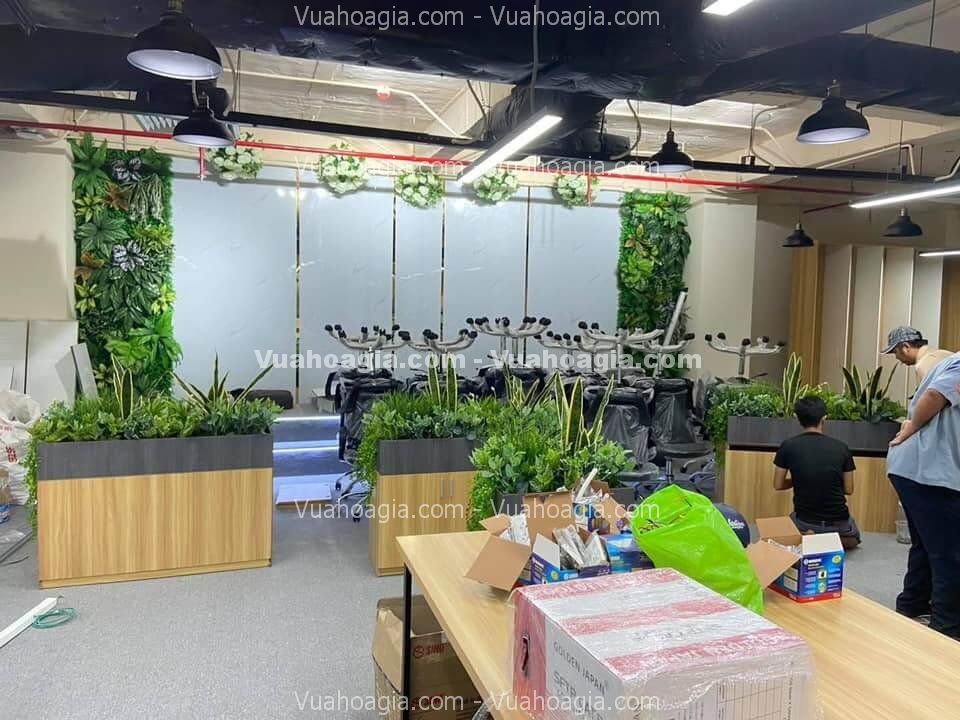 bục cây giả decor văn phòng bục cây giả decor văn phòng