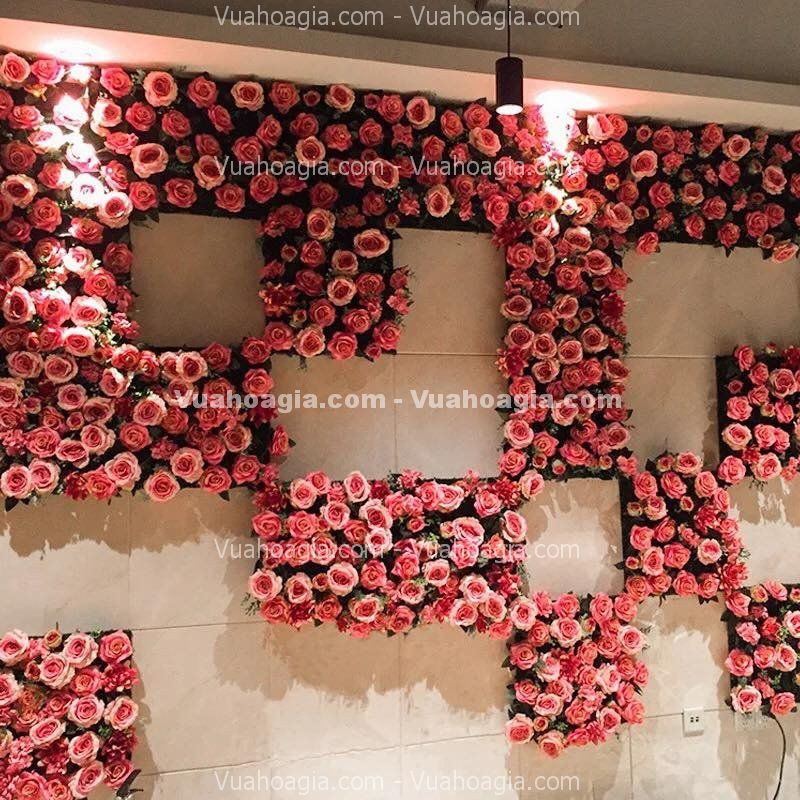 decor tường hoa hồng giả decor tường hoa hồng giả