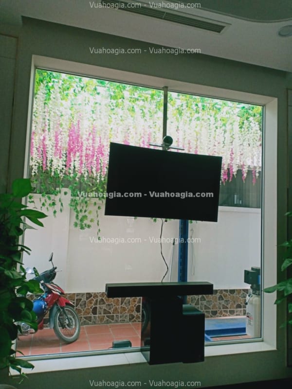 làm cổng cây hoa tử đằng giả
