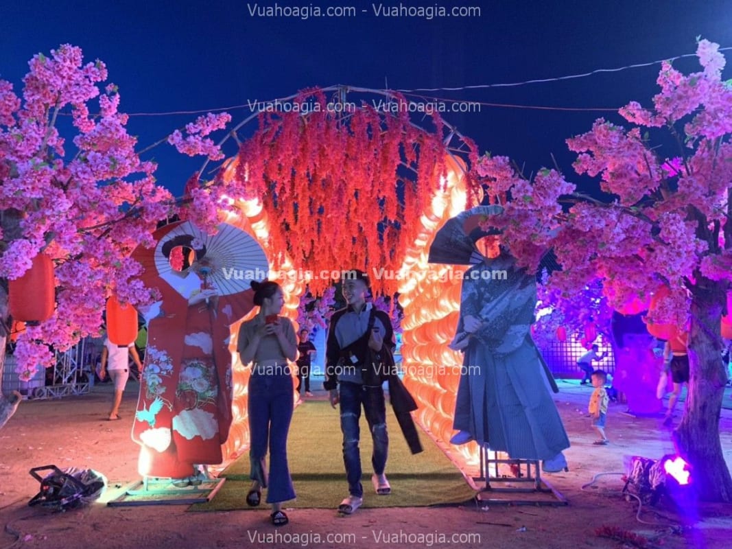 thi công cay hoa anh đào giả hải phòng
