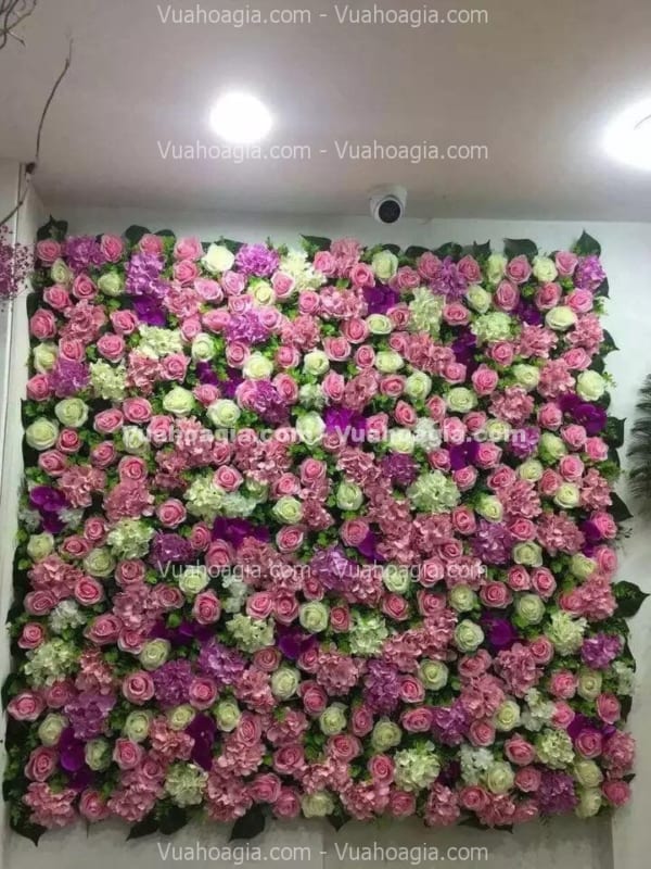 tường hoa hồng giả đẹp